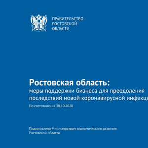 «Ростовская область: меры поддержки бизнеса для преодоления последствий новой коронавирусной инфекции» по состоянию на 30.10.2020 года.